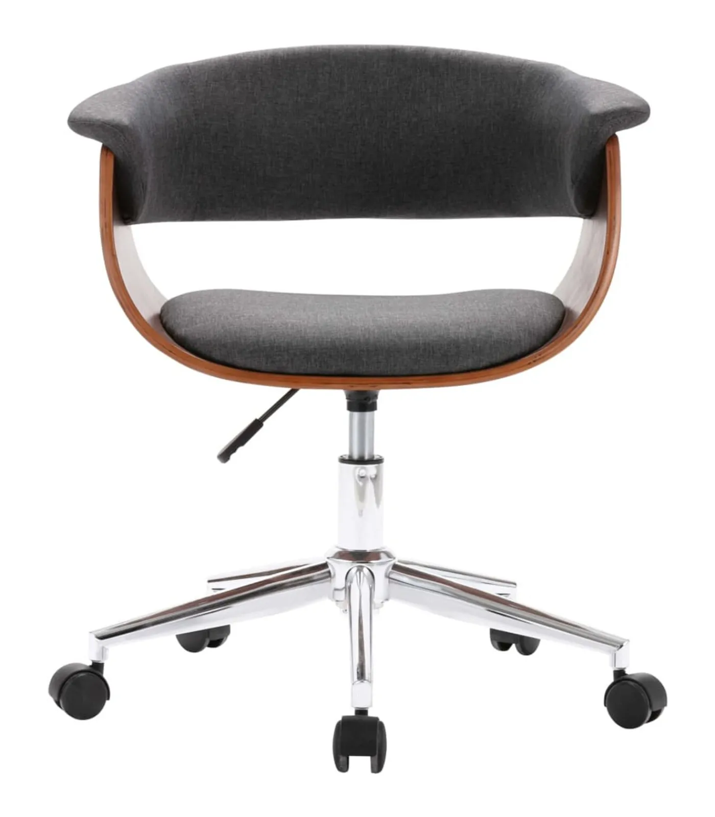 vidaXL Eetkamerstoelen draaibaar 2 st stof grijs