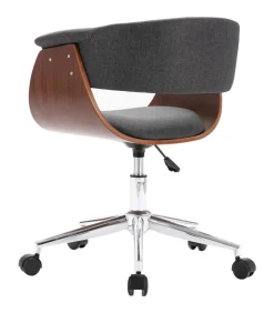 vidaXL Eetkamerstoelen draaibaar 2 st stof grijs