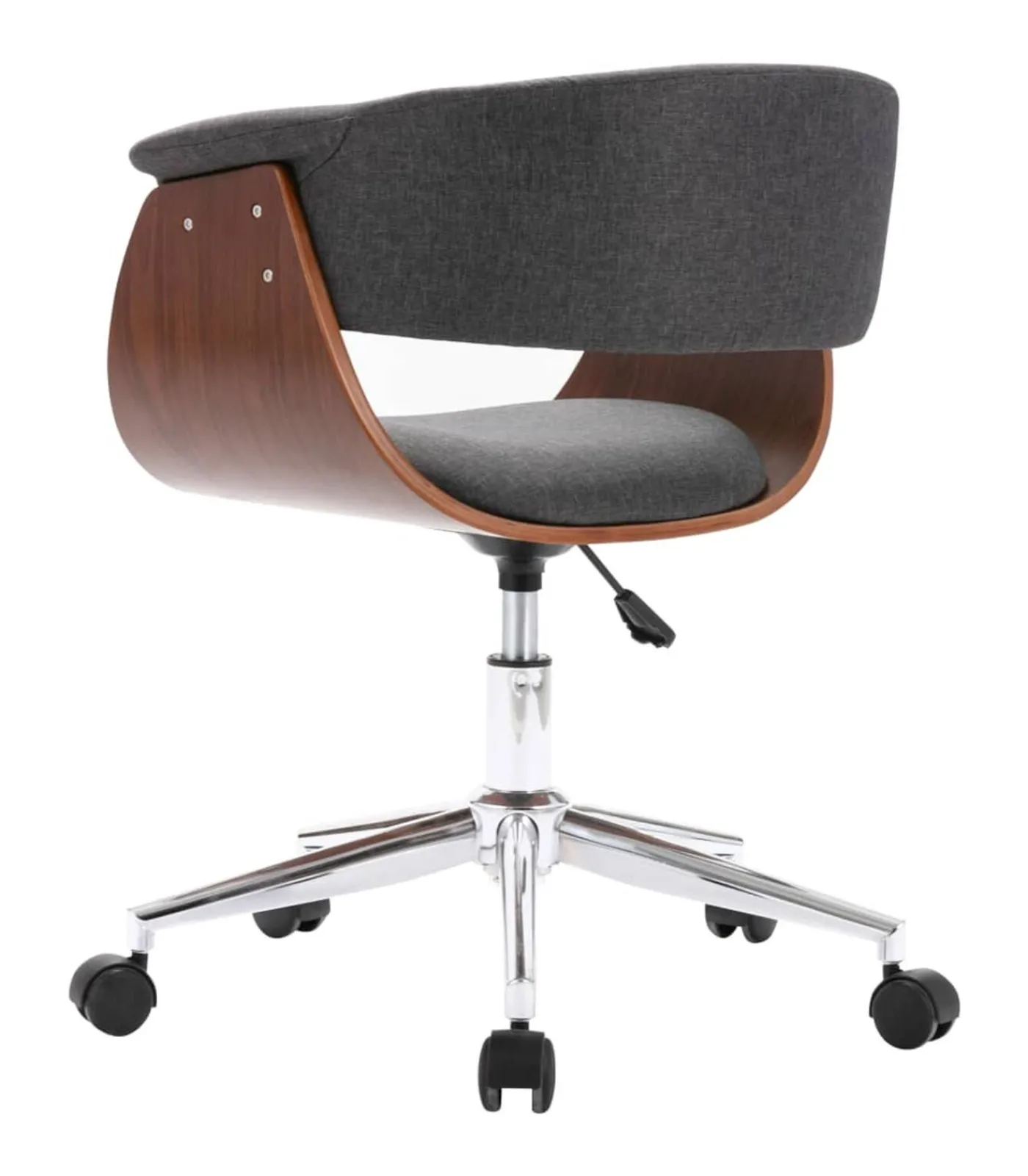 vidaXL Eetkamerstoelen draaibaar 2 st stof grijs