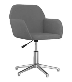 vidaXL Eetkamerstoelen draaibaar 2 st stof lichtgrijs