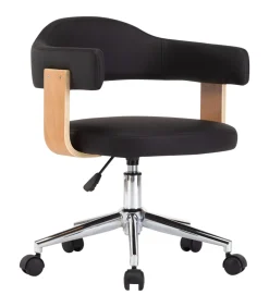 vidaXL Eetkamerstoelen draaibaar 2 st kunstleer zwart