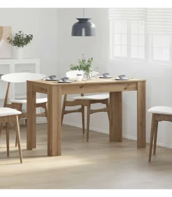 Hot Eettafel 120x60x76 cm bewerkt hout artisanaal eikenkleur Tafels