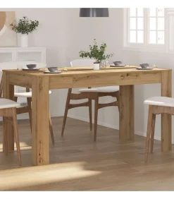 vidaXL Eettafel 140x74,5x76 cm bewerkt hout artisanaal eikenkleurig
