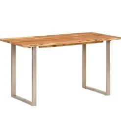 New Eettafel 140x70x76 cm massief acaciahout Tafels