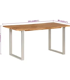 vidaXL Eettafel 154x80x76 cm massief acaciahout