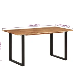 vidaXL Eettafel 154x80x76 cm massief acaciahout