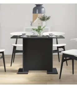 vidaXL Eettafel Zwart 110 x 60 x 75 cm Bewerkt hout