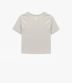 Hot Ekru T-shirt Modal Korte Mouwen Ronde Hals DAMES T-Shirts & Tops