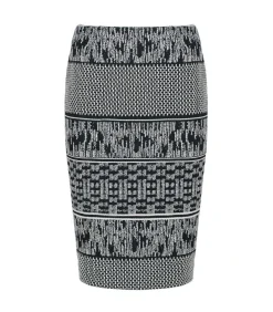 DAMES Conquista Elastische Gabardine-kokerrok tot onder de knie met luipaardprint