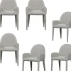 VTwonen Elegance Eetkamerstoelen - Polyester - Greige - Set van 6