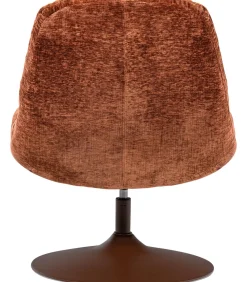 Outlet Elvi Draaifauteuil - Chenille Structuur - Roestbruin - 81x73x84 Zetels
