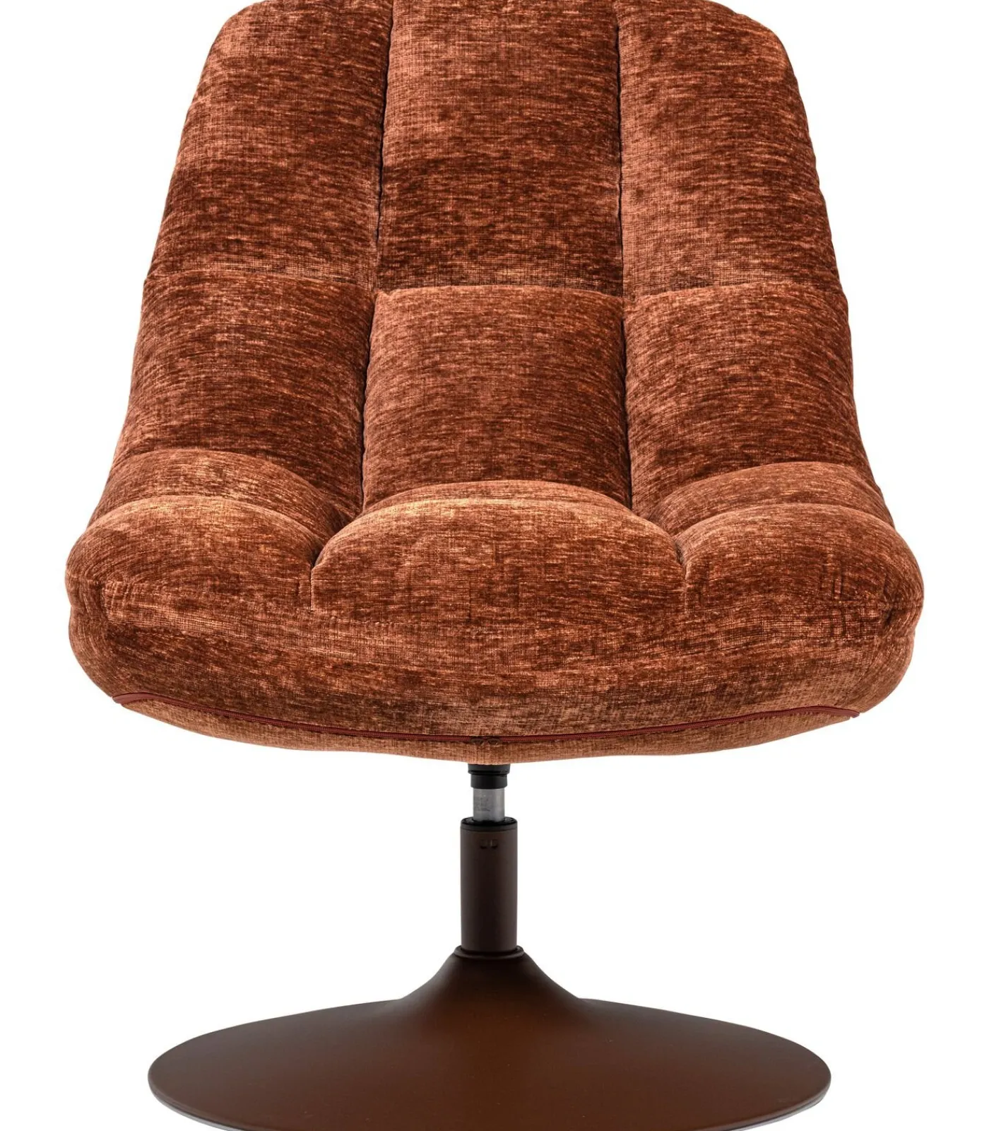 Outlet Elvi Draaifauteuil - Chenille Structuur - Roestbruin - 81x73x84 Zetels