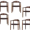 Hot Embrace Eetkamerstoelen - Beukenhout - Donkerbruin - Set van 6 Stoelen