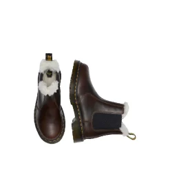 Hot Enkellaarzen Dr. Martens 2976 Leonore donker kaki DAMES Schoenen