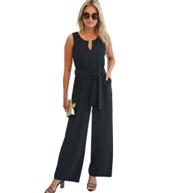 Outlet ERIKA - CHIQUE ZWARTE SOEPELE JUMPSUIT DAMES Jumpsuits