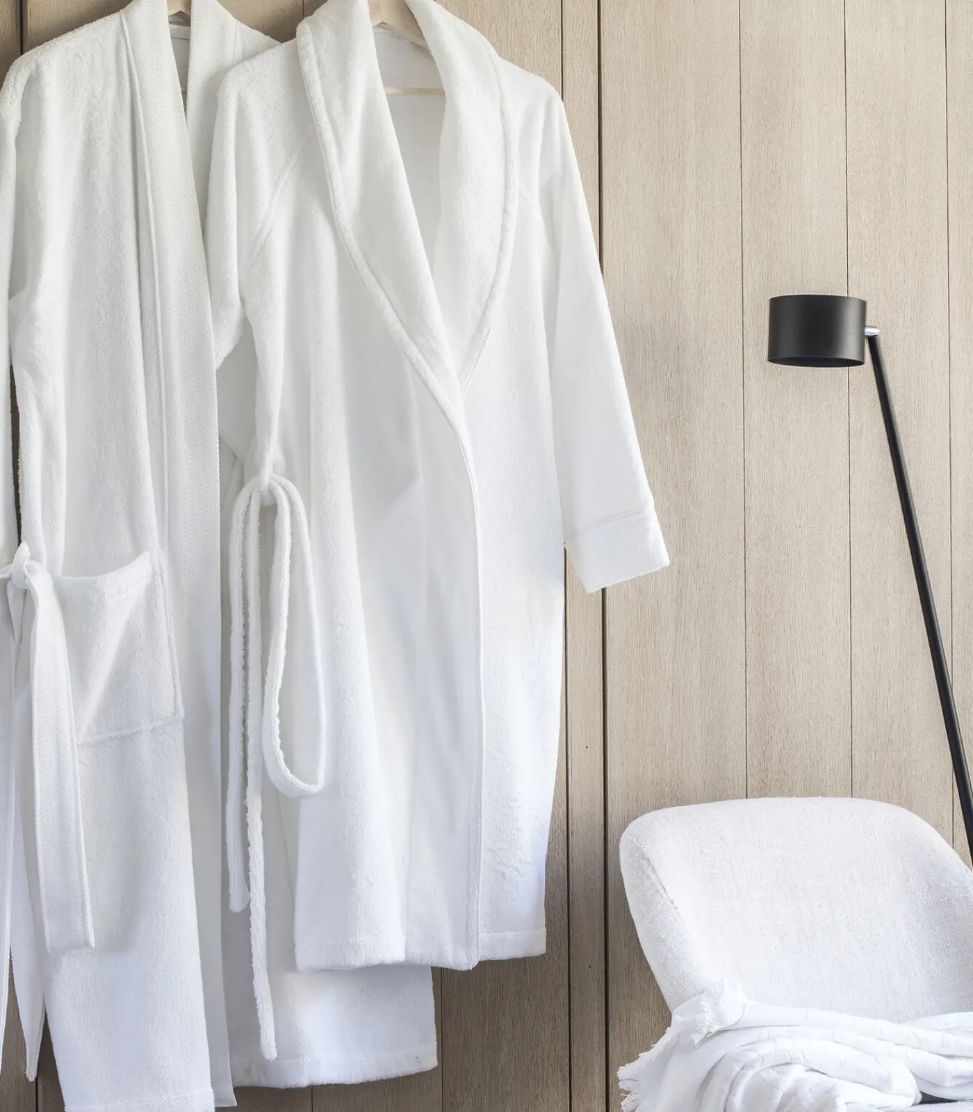 DAMES Alexandre Turpault Ess-Cale - Effen badjas van biologisch gekamd katoen