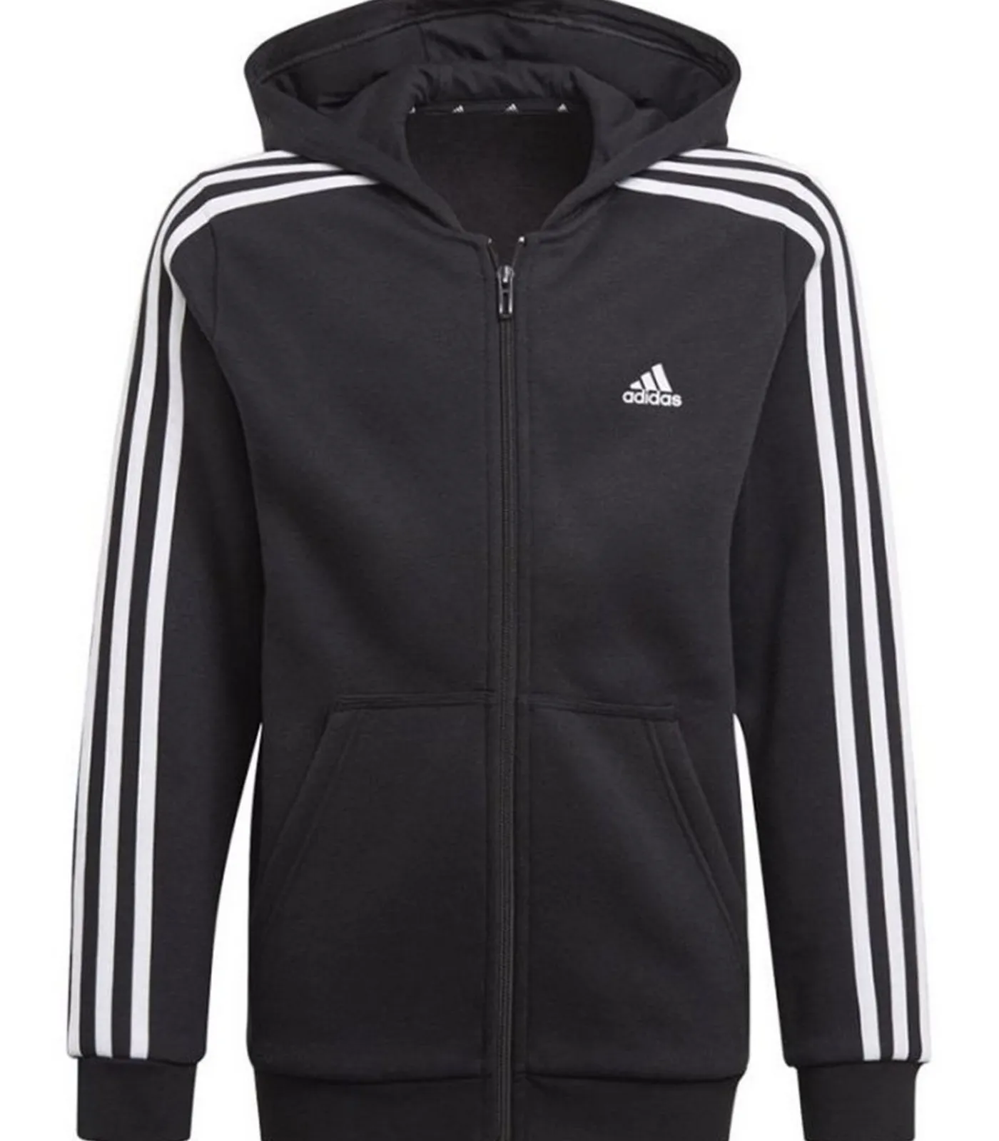 Kinderen Adidas ESSENTIALS - Trui met kap Met Volledige Ritssluiting - Zwart