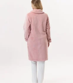 DAMES LE CHAT ESSENTIEL H56B molton pluche kamerjas met rits