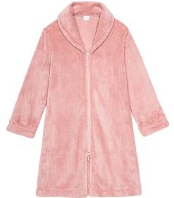 DAMES LE CHAT ESSENTIEL H56B molton pluche kamerjas met rits