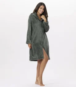 New ESSENTIEL H56B molton pluche kamerjas met rits DAMES Badjassen