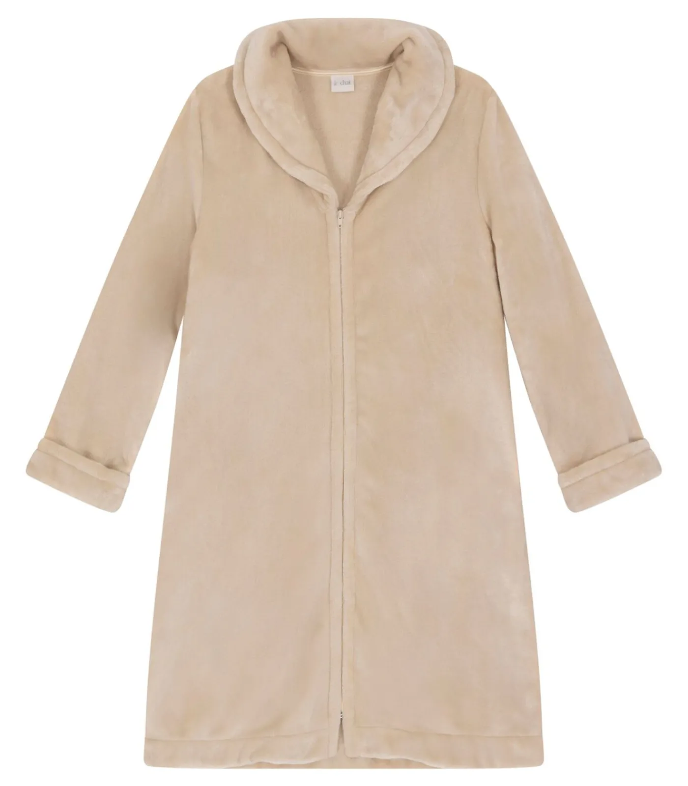 Clearance ESSENTIEL H56B molton pluche kamerjas met rits DAMES Badjassen