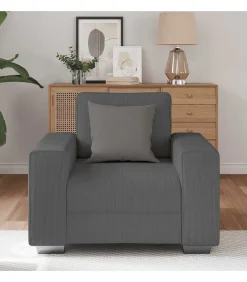 vidaXL Fauteuil 60 cm corduroy stof donkergrijs