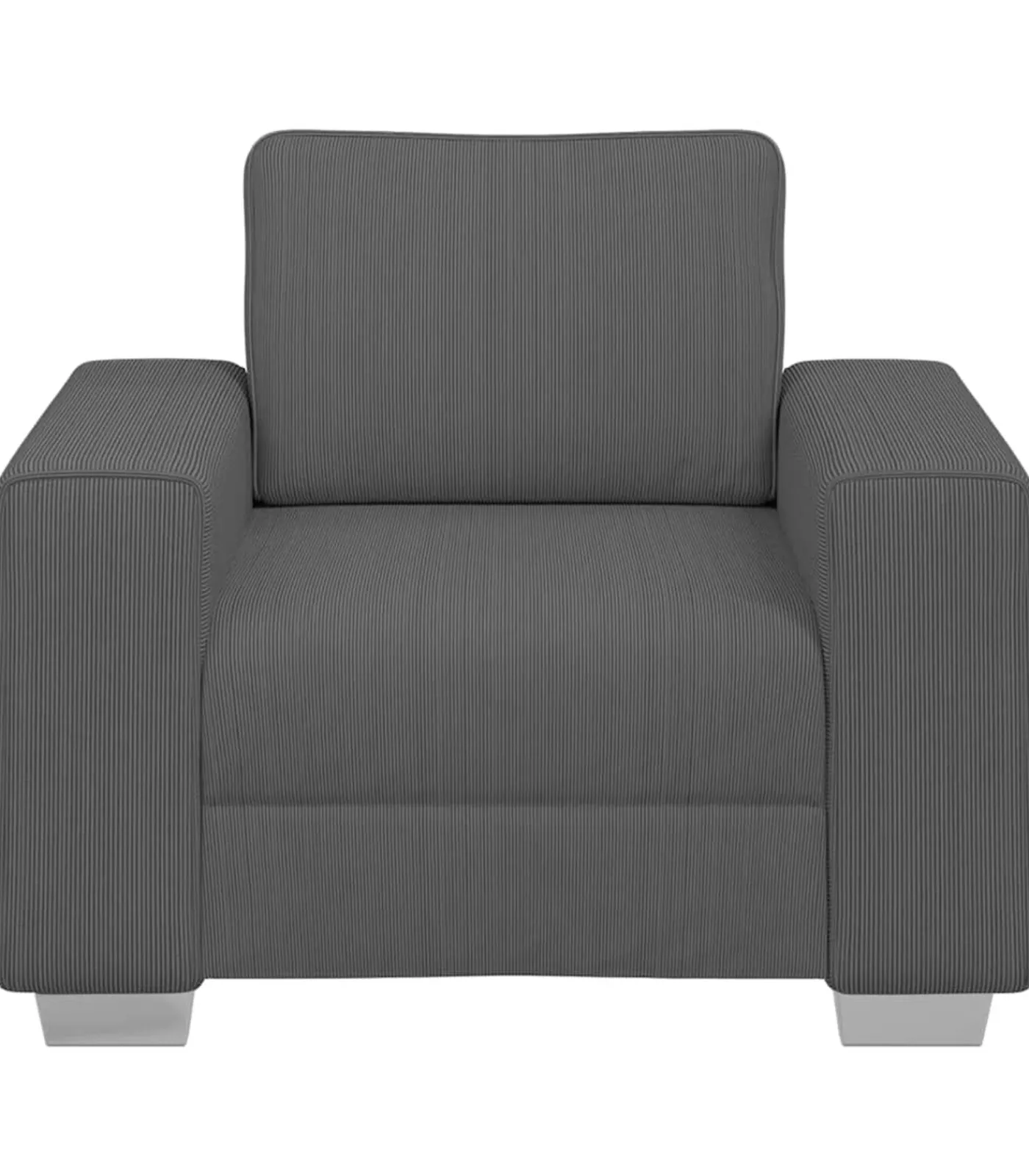 vidaXL Fauteuil 60 cm corduroy stof donkergrijs