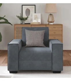 vidaXL Fauteuil 60 cm fluweel donkergrijs