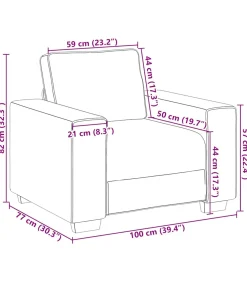 vidaXL Fauteuil 60 cm fluweel donkergrijs