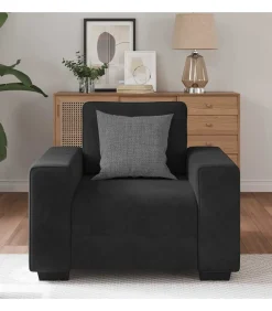 vidaXL Fauteuil 60 cm fluweel zwart