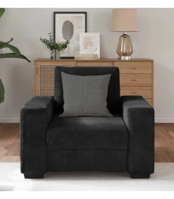 vidaXL Fauteuil 60 cm fluweel zwart