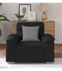 vidaXL Fauteuil 60 cm kunstleer zwart