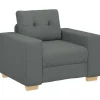 vidaXL Fauteuil 60 cm stof donkergrijs