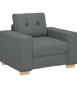 vidaXL Fauteuil 60 cm stof donkergrijs