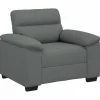 vidaXL Fauteuil 60 cm stof donkergrijs