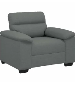 vidaXL Fauteuil 60 cm stof donkergrijs