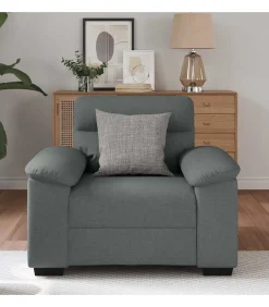 vidaXL Fauteuil 60 cm stof donkergrijs