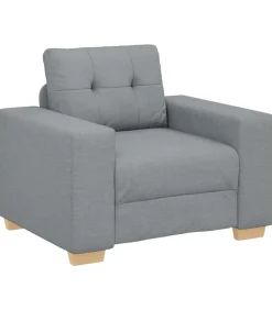 vidaXL Fauteuil 60 cm stof lichtgrijs
