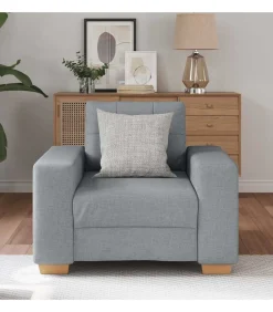 vidaXL Fauteuil 60 cm stof lichtgrijs