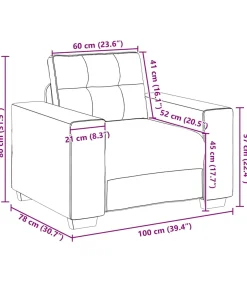 vidaXL Fauteuil 60 cm stof lichtgrijs