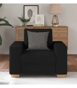 vidaXL Fauteuil 60 cm stof zwart