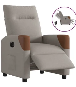 Clearance Fauteuil verstelbaar elektrisch stof taupe Zetels