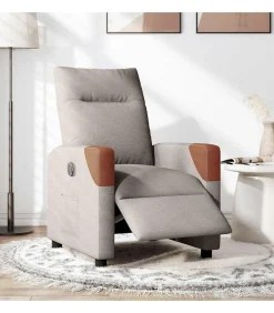 Clearance Fauteuil verstelbaar elektrisch stof taupe Zetels
