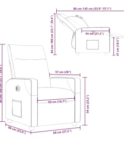 Clearance Fauteuil verstelbaar elektrisch stof taupe Zetels