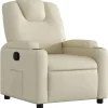 vidaXL Fauteuil verstelbaar kunstleer crèmekleurig