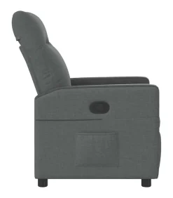 vidaXL Fauteuil verstelbaar stof donkergrijs