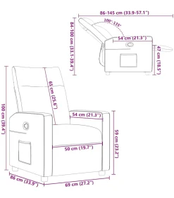 vidaXL Fauteuil verstelbaar stof donkergrijs