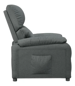 vidaXL Fauteuil verstelbaar stof donkergrijs