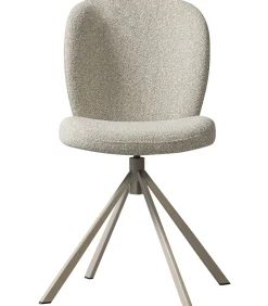 New Femke Eetkamerstoel - Bouclé - Naturel - Set van 6 Stoelen