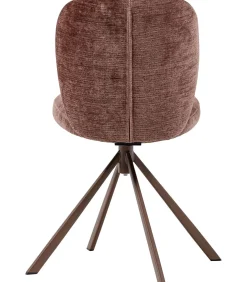 WOOOD Femke Eetkamerstoelen - Chenille - Bruin- Set van 2